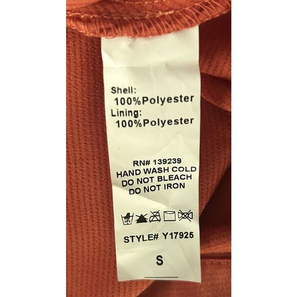 NWT Do+Be Metallic Peach V-Neck Satin Wrap Top Blouse Small - Picture 6 of 6